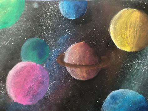 Kunst In Der Klasse C Galaktische Pastell Planeten Artofit