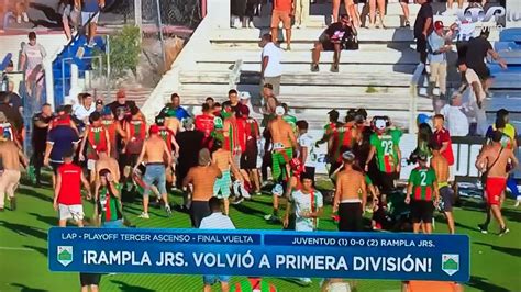 El partido entre Juventud y Rampla Juniors terminó en una batalla