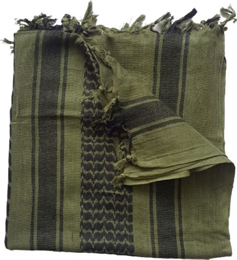 Milspec Surplus Cotton Olive Green And Black Shemagh Scarf Arab