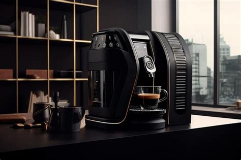 Premium AI Image | The Black Coffee Machine for Productive Days