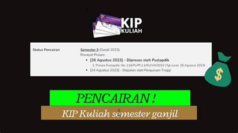 Pencairan Kip Kuliah Semester Ganjil Youtube