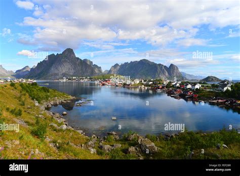 Scenic Reine Lofoten The Most Beautiful Village In Norway Stock Photo