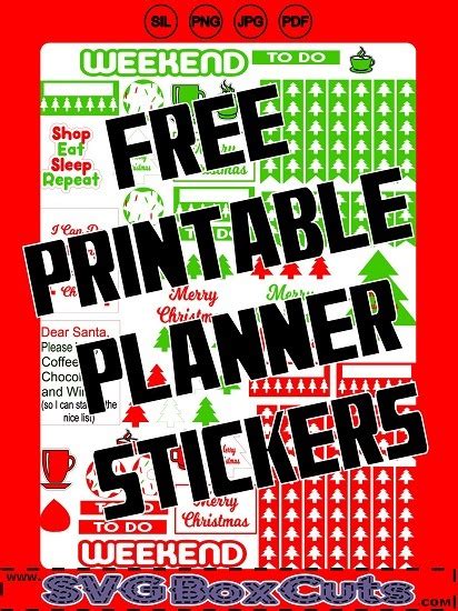 Free Christmas Printable Planner Stickers