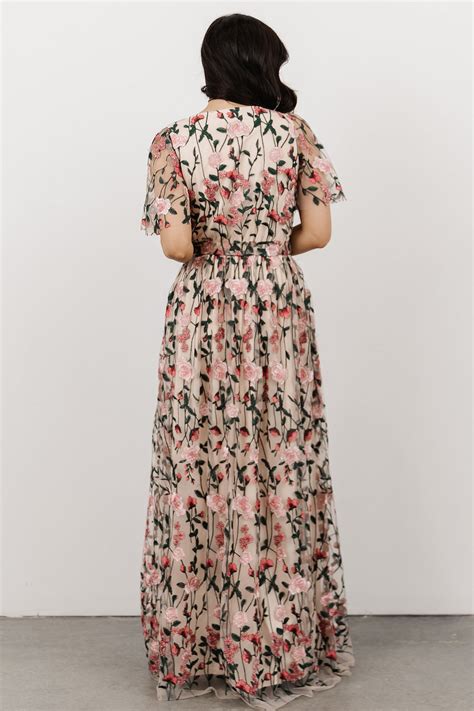 Marseille Embossed Maxi Dress Rose Garden Baltic Born