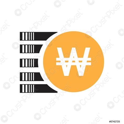 South Korean Won symbol icon Vector - stock vector 5742725 | Crushpixel