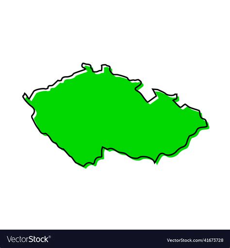 Simple Outline Map Of Czech Republic Stylized Vector Image