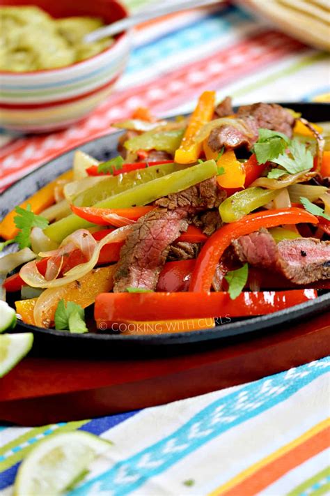 Grilled Steak Fajitas Cooking With Curls