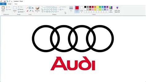 How To Draw The Audi Logo Using Ms Paint How To Draw On Your Computer