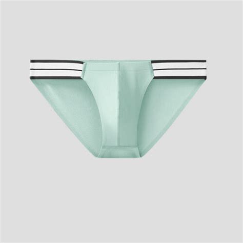 Men S Ice Silk Underwear Seamless Mesh Breathable Briefs Bikini Pouch