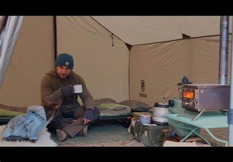 Solo Hot Tent Camping With Warm Wood Stove | ASMR