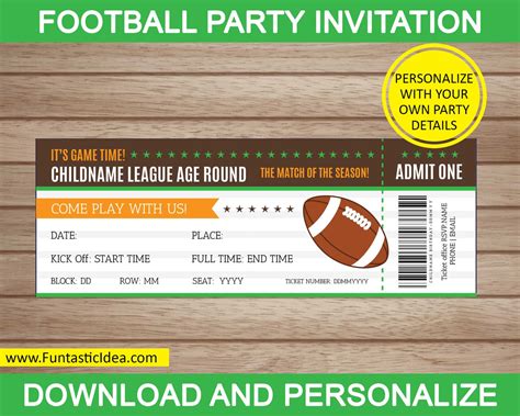 Football Party Invitation | Uniquely Designed & Easily Personalized ...