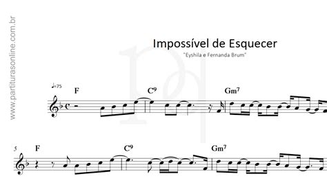 Impossível de Esquecer Eyshila e Fernanda Brum Partitura YouTube