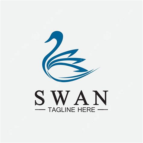 Elegant Flying Swan Bird Logovector Illustration Design Template For An