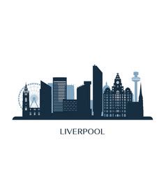 Liverpool skyline silhouette Royalty Free Vector Image