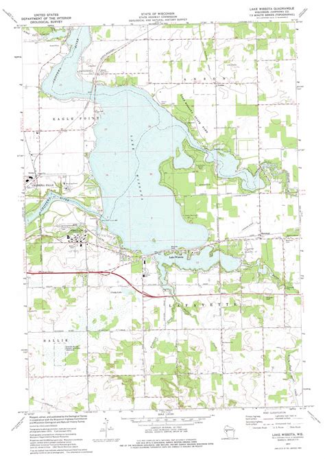 Lake Wissota Topographic Map 124000 Scale Wisconsin