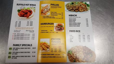 Carta Del Restaurante American Wings Deli Warner Robins