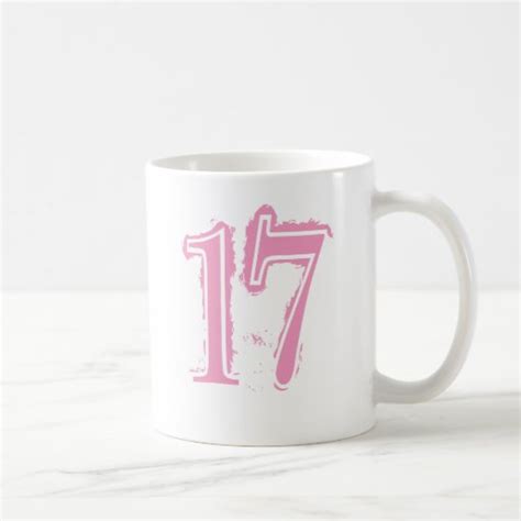 Pink Grunge Number 17 Mugs Zazzle