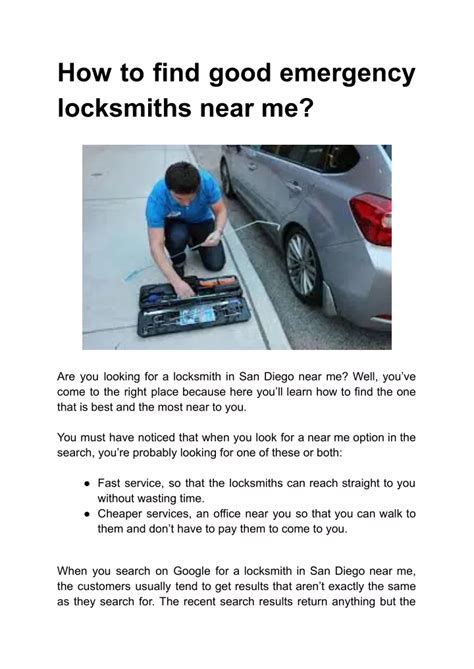 Ppt How To Find Good Emergency Locksmiths Near Me Powerpoint