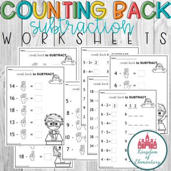 Counting Back Subtraction Worksheet