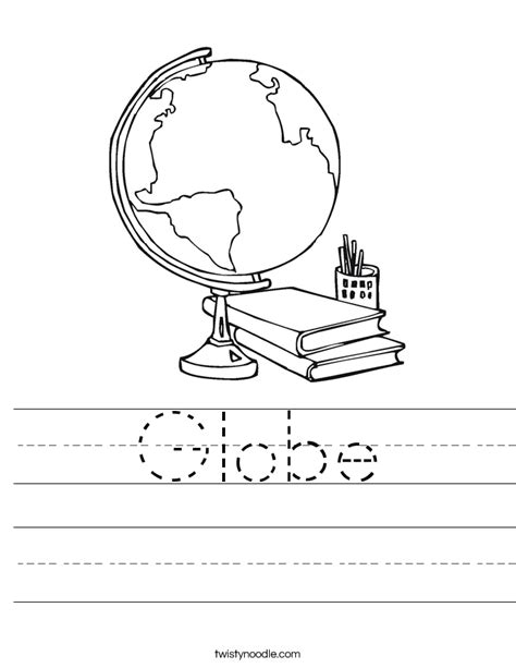 Globe Worksheet - Twisty Noodle