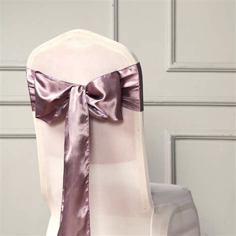 BalsaCircle 5 Pcs Satin Chair Sashes Bows Ties Linens For Wedding Party