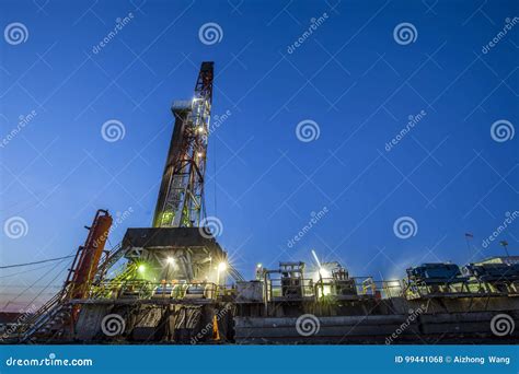 Oilfield derrick stock photo. Image of lighting, gasoline - 99441068