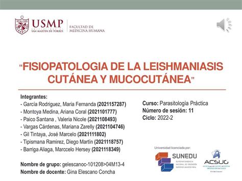 Fisiopatologia de la leishmaniasis cutánea y mucocutánea Mariana