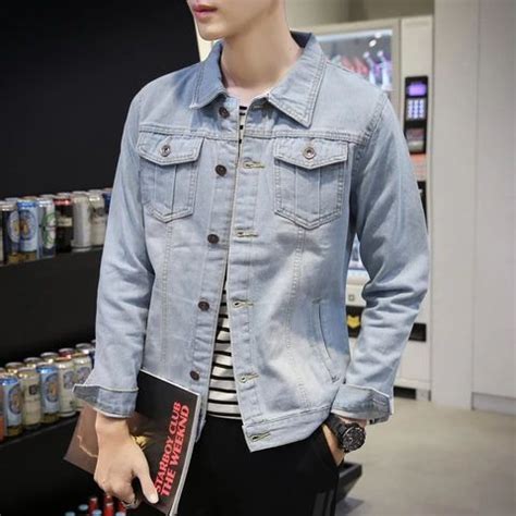 Retro Korean Style Trend Denim Jacket Denim Jacket Mens Clothing