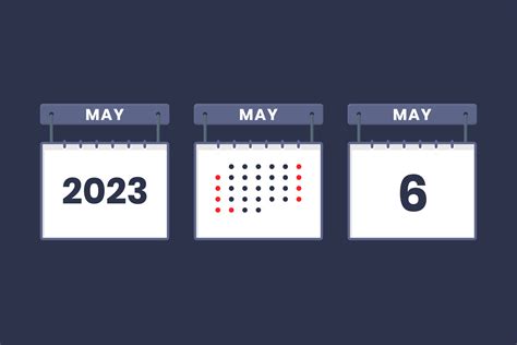 2023 calendar design May 6 icon. 6th May calendar schedule, appointment ...