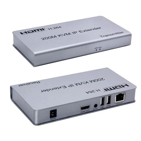 H264 200m Hdmi Kvm Extender Over Ip Utpstp Rj45 Ethernet Cat5e Cat6 Cable Network Usb Mouse