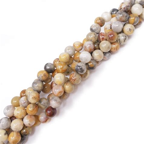 Crazy Lace Agate Round Semi Precious Stones Mm Cm String Beads