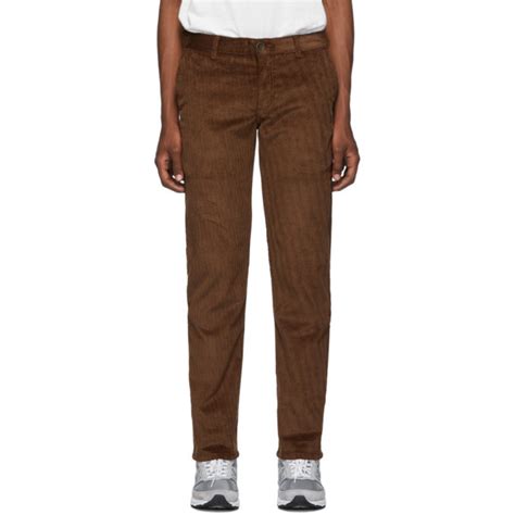 Naked And Famous Denim Brown Velvet Twill Chinos Naked And Famous Denim