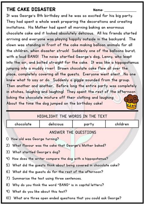 Reading Comprehension Worksheets 10th Grade