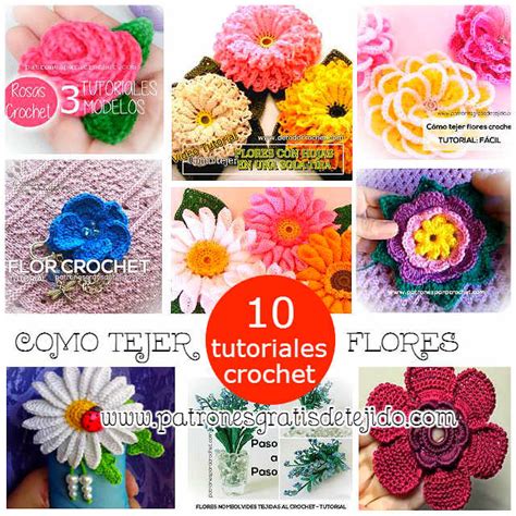 10 Tutoriales De Flores Crochet Aprende A Tejer