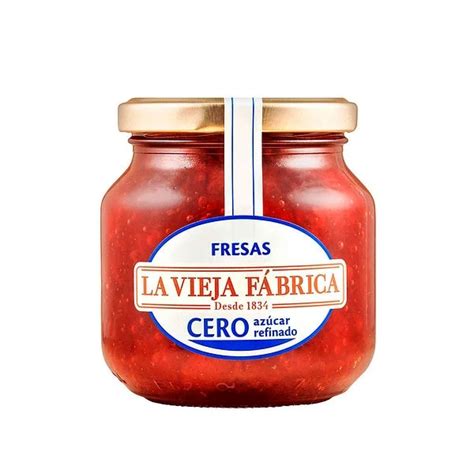 La vieja fábrica mermelada de fresas cero azúcar refinado 280 g Andalubox