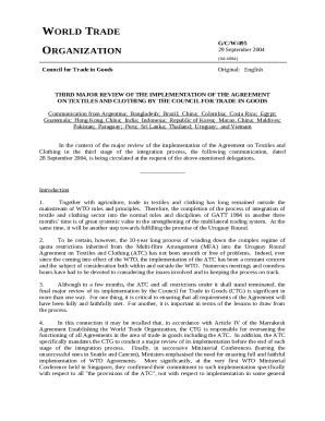 DOC WTO Documents Online World Trade Organization Doc Template