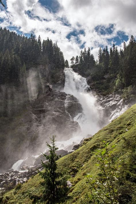 Scenic View Of The Famous Krimml Waterfalls In Austria Stock Photo