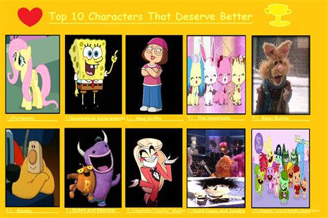 Top 10 Characters That Deserve Better By Lightningsparklestar On Deviantart