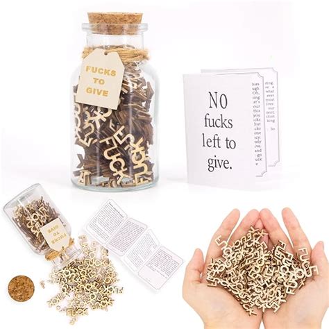 Jar Of Fucks To Give Fuck Wooden Cutouts Letter Piece Bad Mood Vent Stress Relief Gifts Funny