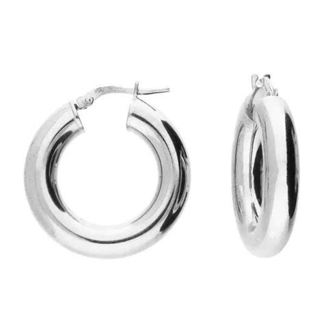 25mm Chunky Creole Hoop Earring Sterling Silver Ebay