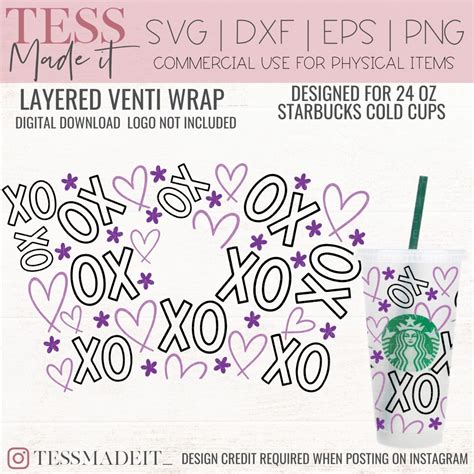 Xoxo Starbucks Svg Heart Starbucks Cup Svg Tess Made It