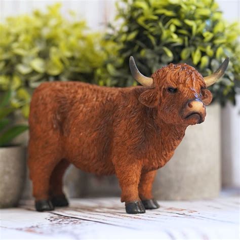 Highland Cow Resin Statue Burgess Home Garden