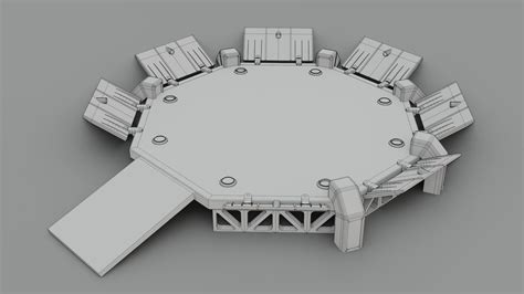 3D Model Sci Fi Landing Pad Low Poly Game Ready PBR VR AR Low