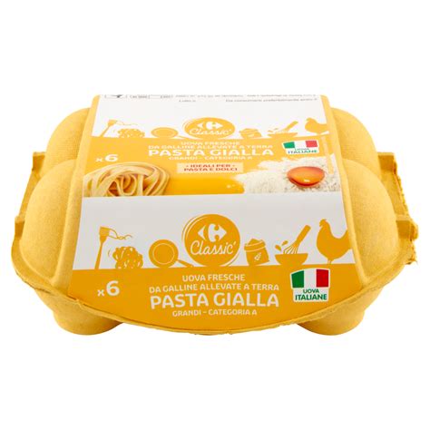 Carrefour Classic Uova Fresche Da Galline Allevate A Terra Pasta Gialla