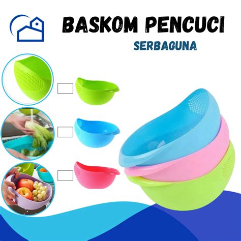 Jual BASKOM PEENCUCI BERAS SERBAGUNA Baskom Saringan Tirisan Cuci