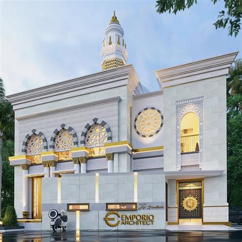 Desain Masjid Classic 2 Lantai Riyadhuul Ulum Di Jakarta Tampak Hook