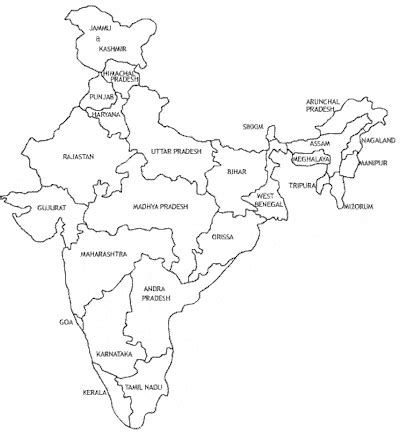 India Map With States Outline Get Map Update