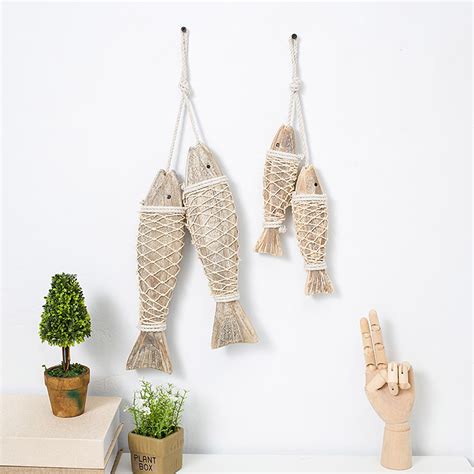 2 Pcs Vintage Wood Fish Wall Hanging Decor Rustic Wood Fish Etsy