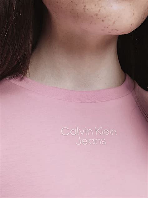 Calvin Klein Stacked Logo Tight Tee T Shirt Donna Nencini Sport