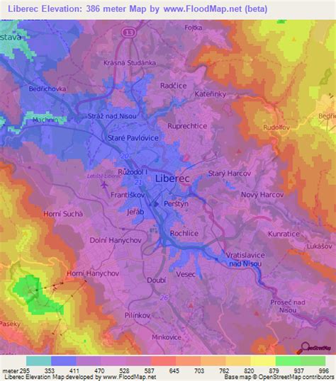 Elevation Of Liberec Czech Republic Elevation Map Topography Contour